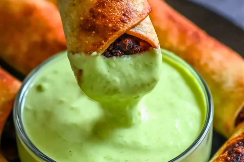 Baked black bean taquitos served with salsa and fresh garnishes