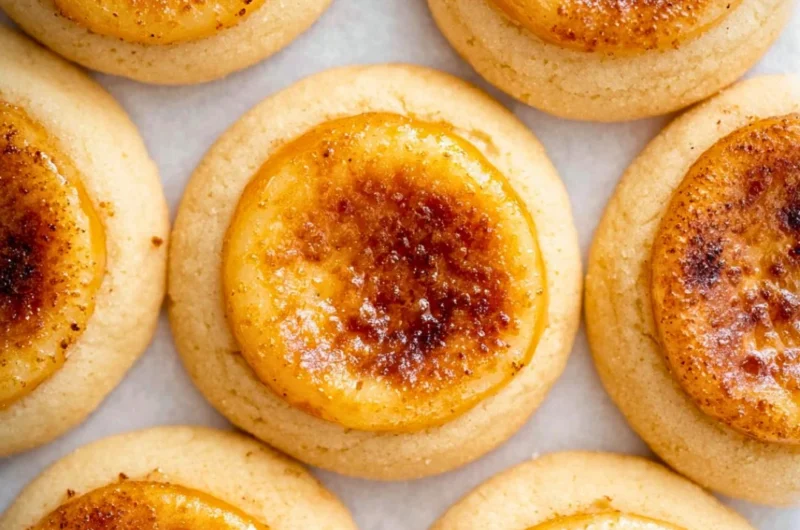 Delicious Creme Brûlée Cookies with a caramelized sugar top