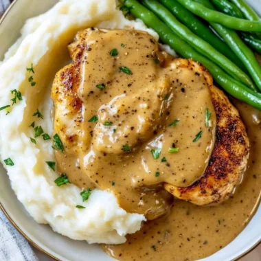 Garlic Chicken recipe with herbs and spices, served on a plate.