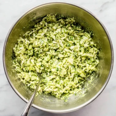 Green Goddess Cabbage Salad with fresh ingredients and dressing