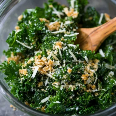 Lemon Parmesan Kale Salad with fresh ingredients and vibrant presentation