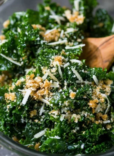 Lemon Parmesan Kale Salad with fresh ingredients and vibrant presentation