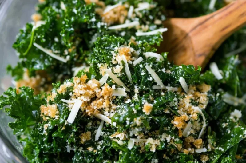 Lemon Parmesan Kale Salad with fresh ingredients and vibrant presentation
