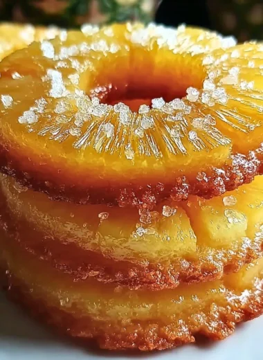 Pineapple Upside Down Cookies decorated with cherries and pineapple slices