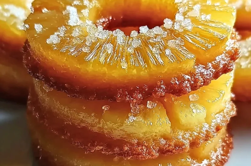 Pineapple Upside Down Cookies decorated with cherries and pineapple slices