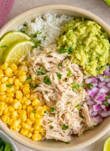 Delicious shredded cilantro lime chicken cooked in a slow cooker