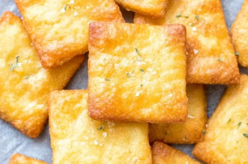 Delicious 2 ingredient keto crackers for a healthy low-carb snack