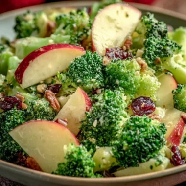 Healthy Apple Broccoli Salad with vibrant apples and fresh broccoli