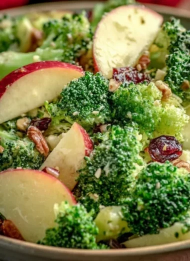 Healthy Apple Broccoli Salad with vibrant apples and fresh broccoli