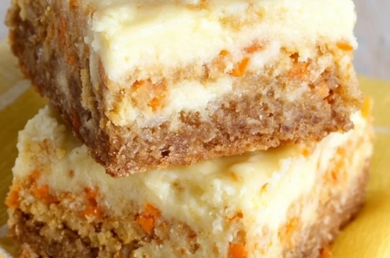 Delicious homemade carrot cake bars with cream cheese frosting