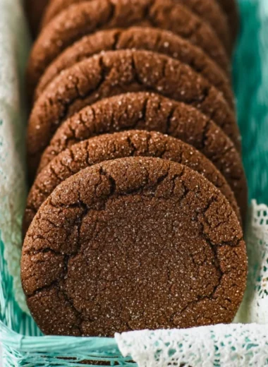 Freshly baked Chocolate Sugar Cookies on a plate