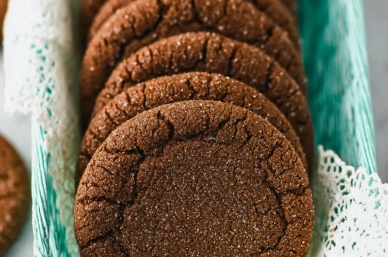 Freshly baked Chocolate Sugar Cookies on a plate