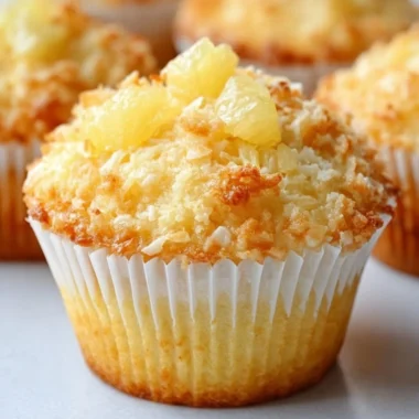 Coconut pineapple muffins with cottage cheese, fresh and delicious baked treat