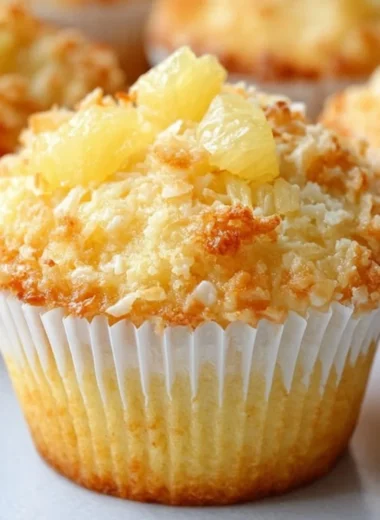 Coconut pineapple muffins with cottage cheese, fresh and delicious baked treat