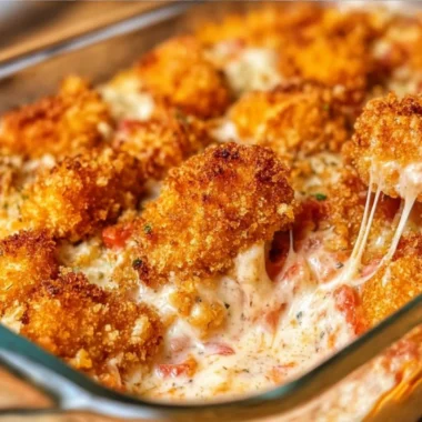 Cottage Cheese Chicken Parmesan Bowl with cheese, chicken, and herbs