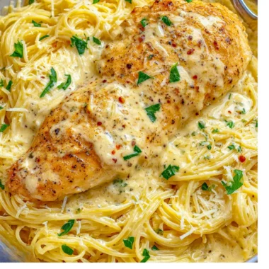 Crock Pot Angel Chicken dish with flavorful ingredients