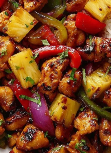 Delicious Hawaiian Chicken Sheet Pan with vibrant vegetables and aromatic spices.