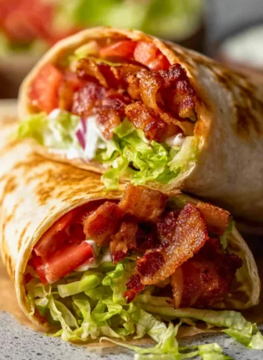 Healthy BLT wraps with fresh ingredients and a secret sauce