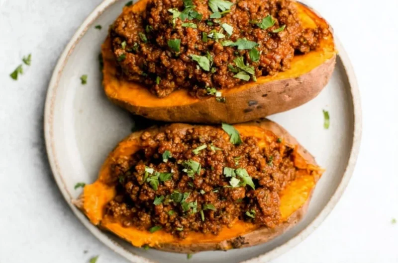 Healthy sloppy joes recipe with lean ground turkey and fresh vegetables