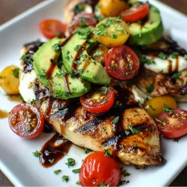 Juicy grilled chicken with California avocado slices on a plate.