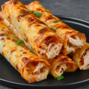 Keto Chicken Bacon Ranch Taquitos displayed on a plate