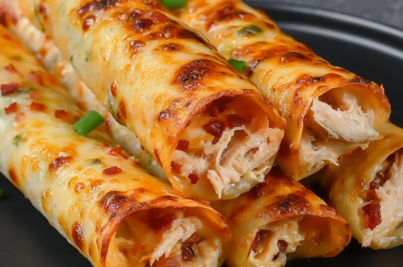 Keto Chicken Bacon Ranch Taquitos displayed on a plate