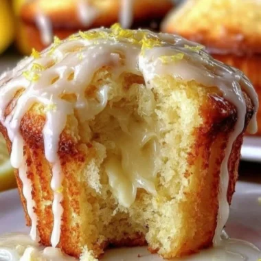 Freshly baked lemon cream cheese muffins on a cooling rack