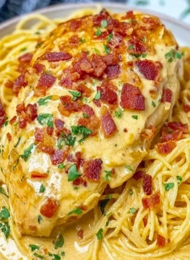 Delicious Crock Pot Crack Chicken topped with green onions in a serving dish.