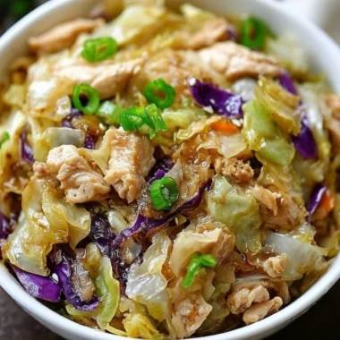 Delicious egg roll bowls featuring chicken, cabbage, and vibrant toppings.