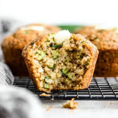 Healthy gluten-free zucchini muffins baked with fresh zucchini and natural ingredients