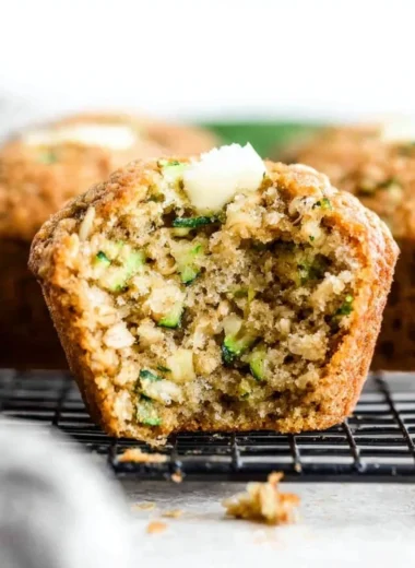 Healthy gluten-free zucchini muffins baked with fresh zucchini and natural ingredients