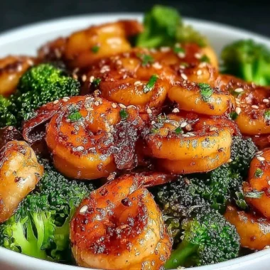 Delicious high-protein honey garlic shrimp dish ready to serve