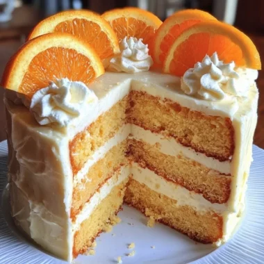 Slice of Orange Creamsicle Cake topped with orange frosting and sprinkles