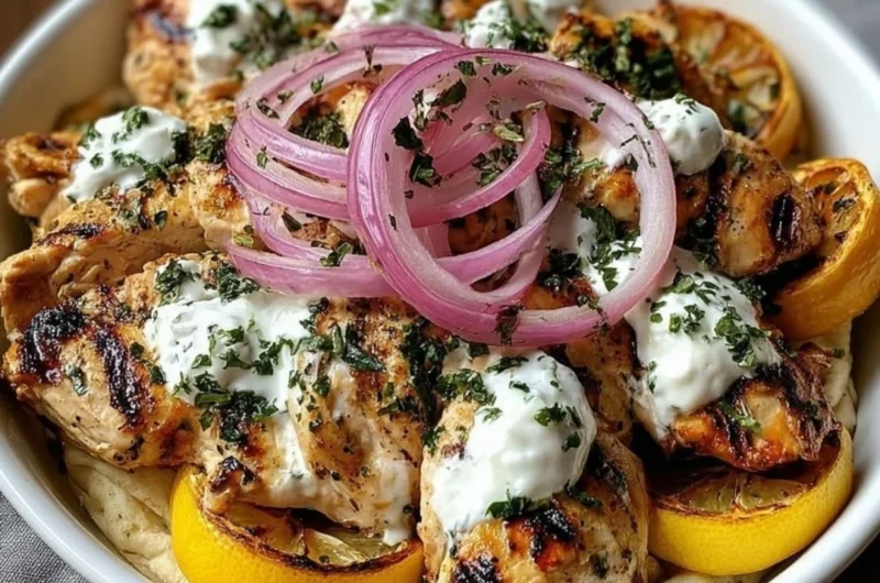 Delicious slow cooker chicken gyros served with fresh toppings