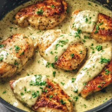 Creamy Crock Pot Ranch Chicken served in a bowl with fresh herbs