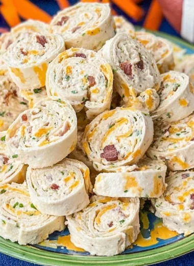 Bacon Ranch Pinwheels appetizer on a platter ready for serving