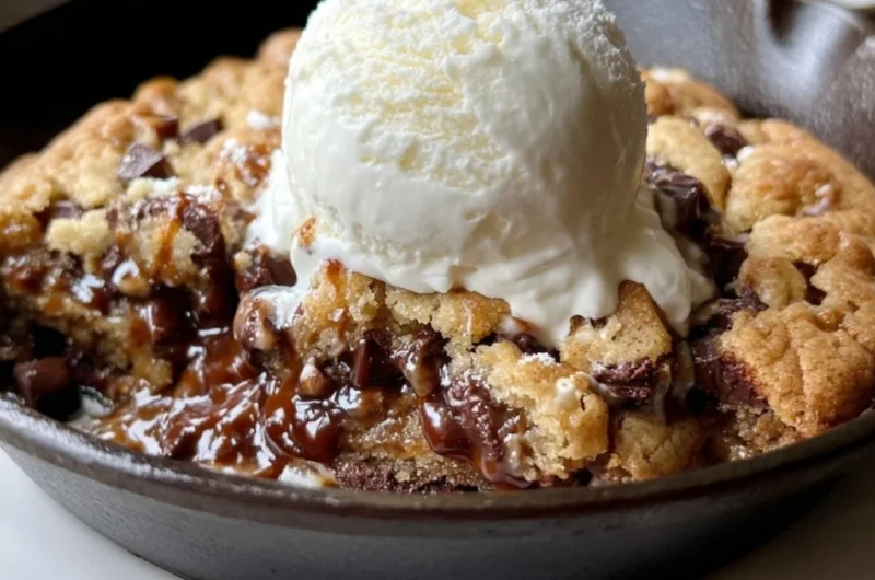 BB S'mores chocolate chip cookie skillet served warm and melty