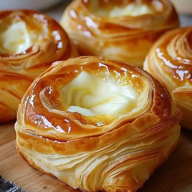 Delicious Cheese Danish pastry showing flaky layers and creamy cheese filling.