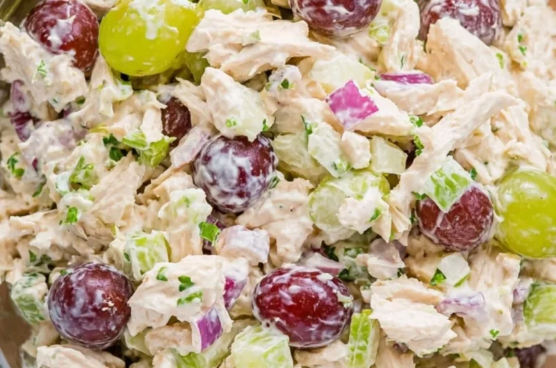 Delicious chicken salad with fresh ingredients and a colorful presentation.