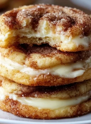 Cinnamon Roll Cheesecake Cookies arranged on a plate, drizzled with icing.