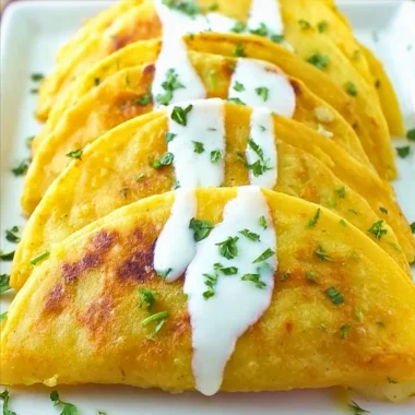 Delicious crispy potato tacos served with fresh toppings