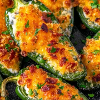 Delicious jalapeno poppers stuffed with cheese and spices.