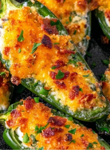 Delicious jalapeno poppers stuffed with cheese and spices.