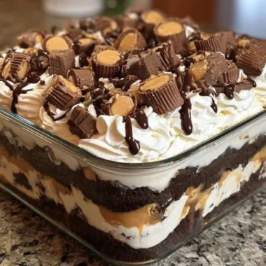 No-Bake Peanut Butter Chocolate Mousse dessert served in a glass
