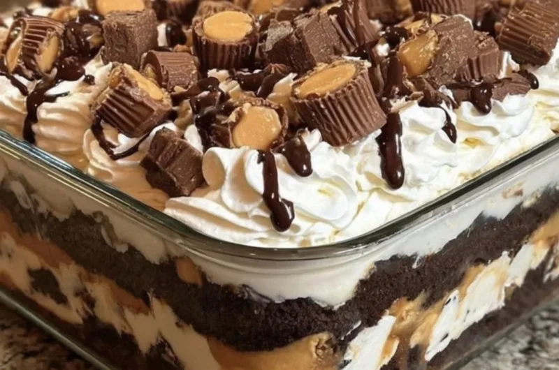 No-Bake Peanut Butter Chocolate Mousse dessert served in a glass