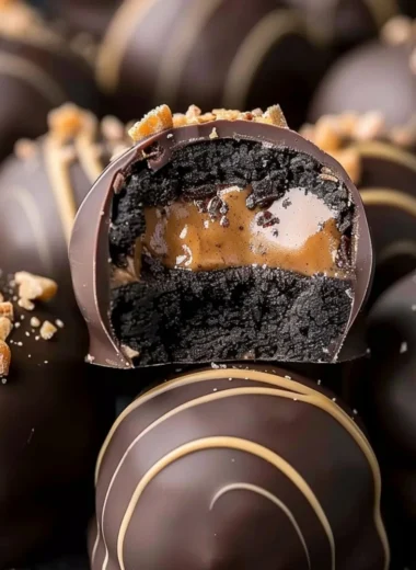 Delicious Reese's Oreo Balls made with crushed Oreos and creamy peanut butter.