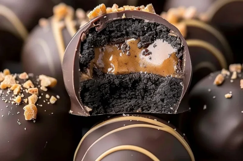 Delicious Reese's Oreo Balls made with crushed Oreos and creamy peanut butter.