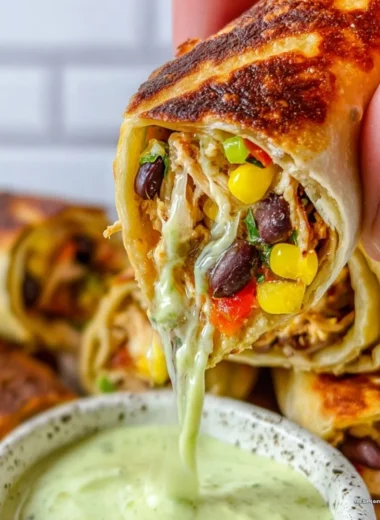 Plate of crispy Southwest egg rolls filled with a savory mix of ingredients