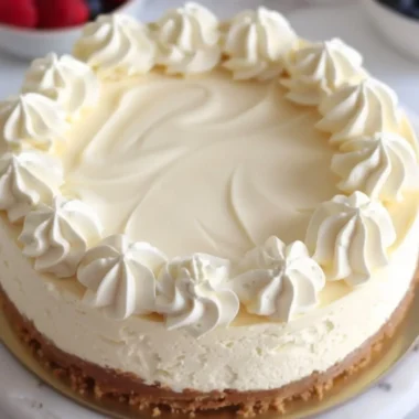 Delicious homemade vanilla cheesecake served on a white plate
