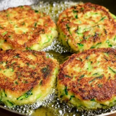 Crispy zucchini fritters served with dipping sauce on a plate